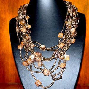 New never used - brown shell set- beach vibe